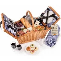 SÄNGER Picknickkorb Sylt (Set, 24 St., Picknickkorb), 4 Personen, Picknickdecke & Geschirr