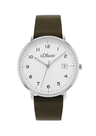 s.Oliver - Uhr olive/silber - Gr. - 23