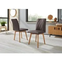 OTTO home Esszimmerstuhl Brest (Set, 2 St), Gestell aus Eiche Massivholz geölt