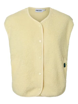 PIECES - PCKATTY TEDDY VEST NOOS BC French Vanilla - Gr. - S