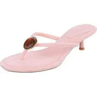 Ital-Design Damen Zehentrenner Pantolette mit Schmuckdetail und Absatz Zehentrenner (91848889) Pfennig-/Stilettoabsatz Sandalen & Sandaletten in Hellrosa