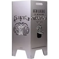 Feuertonnen Bertling Feuerschale XL Feuertonne mit Biergarten Schriftzug Motiv Feuerkorb Feuerschale Feuerstelle 80 cm