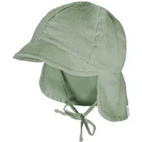 MAXIMO Schirmmütze GOTS BABY-Schildmütze, Band Musselinstoff, Nackenschutz, Futter, UV (1-St) Musselin