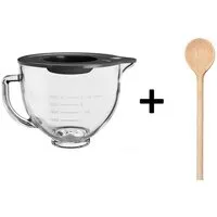 KitchenAid Küchenmaschinenschüssel KitchenAid Glasschüssel 5K5GB + gratis Holzlöffel