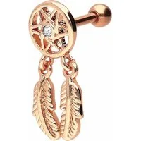 PIERCINGLINE Piercing-Set Chirurgenstahl Ohrpiercing mit Brass-Design TRAUMFÄNGER + FEDERN (Mini-Barbells, 1-tlg)