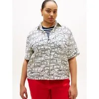 Tommy Hilfiger Curve Kurzarmshirt CRV ESS LINEN SHIRT WITH SS in großen Größen