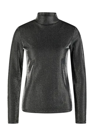 Marc Aurel - Shirt aus Lurex-Jersey gun metal varied - Gr. - 46