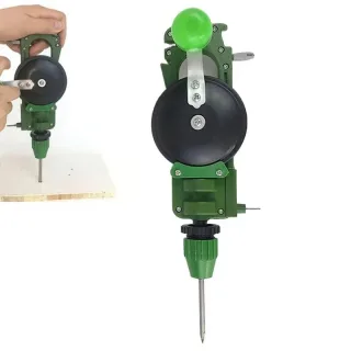 Hand Crank Hole Puncher Manual Drill Multi Purpose Tool for Wood Glass Sharpening Lightweight Portable Metal ABS Constru