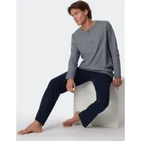 Schiesser Pyjama selected! premium inspiration (2 tlg) mit praktischer Knopfleiste