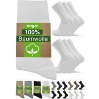 sogzz Businesssocken 6-12 Paar 100% Baumwolle Herren Herrensocken Schwarz Weiß Braun Blau (Business & Freizeit Socken, 12-Paar)