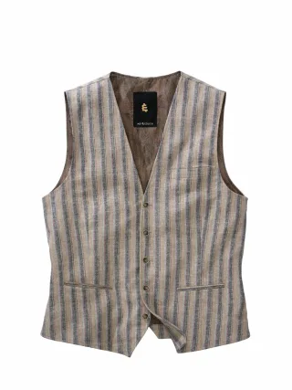 Mey & Edlich Herren Pyrenäen-Weste Beige 68 % Leinen, 32 % Baumwolle