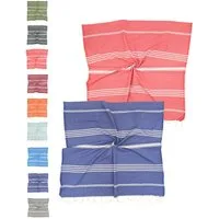 furora HOLIDAY Saunatuch Strandtuch Hamamtuch: groß 100x200 cm Saunatuch, Strandhandtuch dünn, Strandtuch Saunatuch aus 100% Baumwolle Strandtuch Set