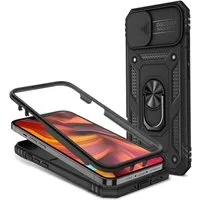 Nalia Smartphone-Hülle Apple iPhone 13 Mini 13,7 cm (5,4 Zoll), Outdoor Military-Style Ring Hülle / Kamera-Abdeckung & Display-Rahmen