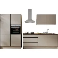BASIC by Balculina Küchenzeile Isis B/T/H 335x60x210 cm, Breite 273 cm, wahlweise mit E-Geräten und Induktionskochfeld