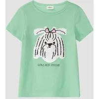 s.Oliver Kurzarmshirt T-Shirt T-Shirt mit Wendepailletten