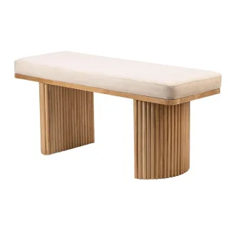 Nordlys Sitzbank, Beige, Holz, 100x46x35 cm, Esszimmer, Bänke, Sitzbänke