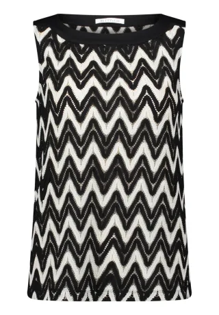 Betty & Co - Ärmelloses Stricktop schwarz - Gr. - S