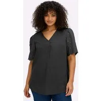 Sheego Klassische Bluse Kurzarmbluse Kurzarm