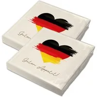 itenga Papierserviette itenga 40x Serviette Herz Flagge DEUTSCHLAND