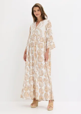 bonprix Tunika-Kleid aus fließender Viskose, weiß, Gr.38, sommerliches Tunika-Kleid aus fließender Viskose mit kleiner Knopfleiste vorne am Ausschnitt, aus Viskose