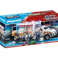 Playmobil® Rettungs-Fahrzeug: US Ambulance (70936), My Action Heroes Konstruktions-Spielset, (93 St), mit Licht- und Soundeffekten, Made in Germany