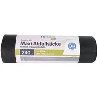 SECOLAN Müllbeutel, 10 Stück/Rolle, Schwerlast-Müllsäcke 240 Liter, schwarz, 60 µm