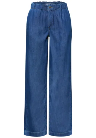 Street One - Marlenehose mit hohem Bund blau - Gr. - 30