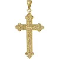 trendor Kreuzanhänger 21660, Herren-Anhänger Orthodoxes Kreuz 925 Silber Vergoldet 54 x 29 mm