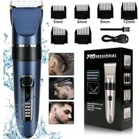 MCURO Haarschneider, USB Aufladung Akku Haarschneidemaschine mit LED Anzeige, IP54