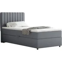Homesy Boxspringbett EVEREST – Komfortables Einzelbett im modernen Trenddesign (Bett inkl. einem Bettkasten und Topper), Große Auswahl an Polsterfarben