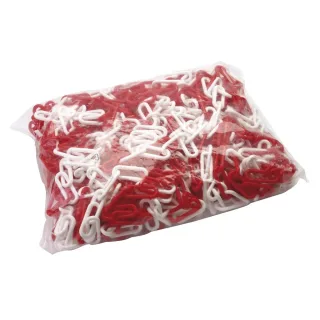 Dönges Absperrkette, rot/weiß, 30 m , Farbe:rot/weiß, Länge:30m