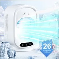 MOPUEA Tischventilator Standventilator Sprühkühlung Eisnebel Mini-Klimagerät Kühlventilator, USB-aufladbar Tischventilator mit LED licht mit Sprühfunktion