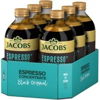 JACOBS Kaffee JACOBS Espresso Kaffeekonzentrat Black 6 x 485 ml, Ideal für Iced Coffee, Latte, Cappuccino oder kreative Kaffee-Rezepte