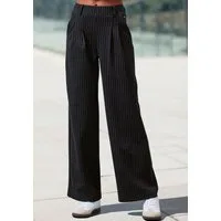 LASCANA Schlupfhose extra Weit mit Bundfalten mit Jacquard Strickmuster oder uni schwarz