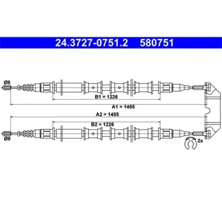 ATE Handbremsseil mitte Opel Vectra B