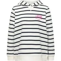 CECIL Hoodie mit Print auf der Brust und in Streifen-Optik