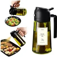 TUWENA Ölspender 470ml Öl Sprühflasche 2 in 1 Ölsprüher Ölspray lichtschützendem Design, (1-tlg), Küchen Gadgets für Kochen, Salat und Grill