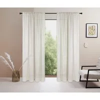 LeGer Home by Lena Gercke Gardine Marusha (2 St), Stangendurchzug, halbtransparent, Leinenoptik, grob gewebt, verschiedene Größen