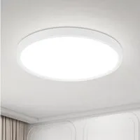 ZMH LED Deckenleuchte flach rund 18–30cm schwarz weiß Küchenlampe hell augenschonend, Augenshutz, LED fest integriert, 6000K, Modern Flurlampe
