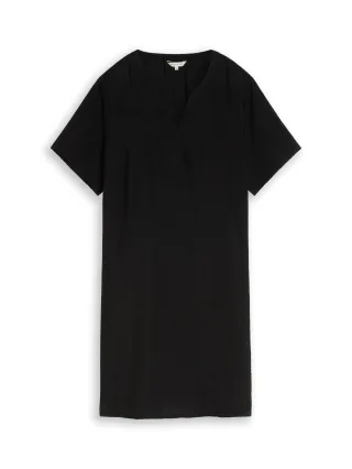 Tom Tailor - Plus Size - Kleid mit V-Ausschnitt deep black - Gr. - 50