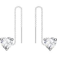 ALEXANDER YORK Paar Ohrhänger Kette mit HERZ ZIRKONIA weiß, 2-tlg., 925 Sterling Silber