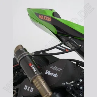 R&amp;G Auspuffhalter für Kawasak ZX-6R 636 Bj. 2013-2020 Aluminium inkl. Abdeckung f.d. Soziusraste