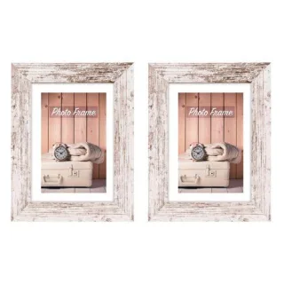 2x1 ZEP Nelson 6 weiß/br. 18x24 Holz Bilderrahmen V21186