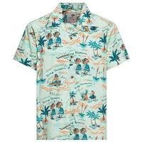 KingKerosin Kurzarmhemd Hula Hawaii mit hawaiianischem Artwork-Print