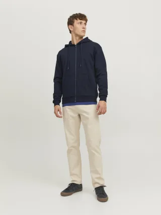 JACK&JONES - JJEBRADLEY SWEAT ZIP HOOD NOOS Navy Blazer - Gr. - L