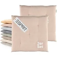 Esprit Stuhlkissen NEEDLESTRIPE Sitzkissen, 40 x 40 cm - 2er Set in Rose