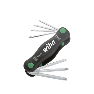 Wiha Multitool PocketStar TORX Tamper Resistant (mit Bohrung) 7-teilges Set mit SB-Aufhänger - 5 Stück - 25164