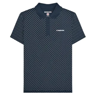 Lambretta Herren Polka Dot Big & Tall Polohemd (Navy)