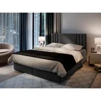 Masseno Boxbett BRES 180x200 cm mit Bonell Matratze und Topper, Doppelbett, Polsterbett mit Kopfteil, Boxspringbett