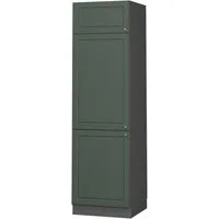 Vicco Kühlumbauschrank Fame-Line, Grün-Gold Landhaus/Anthrazit, 60 cm (1-St)